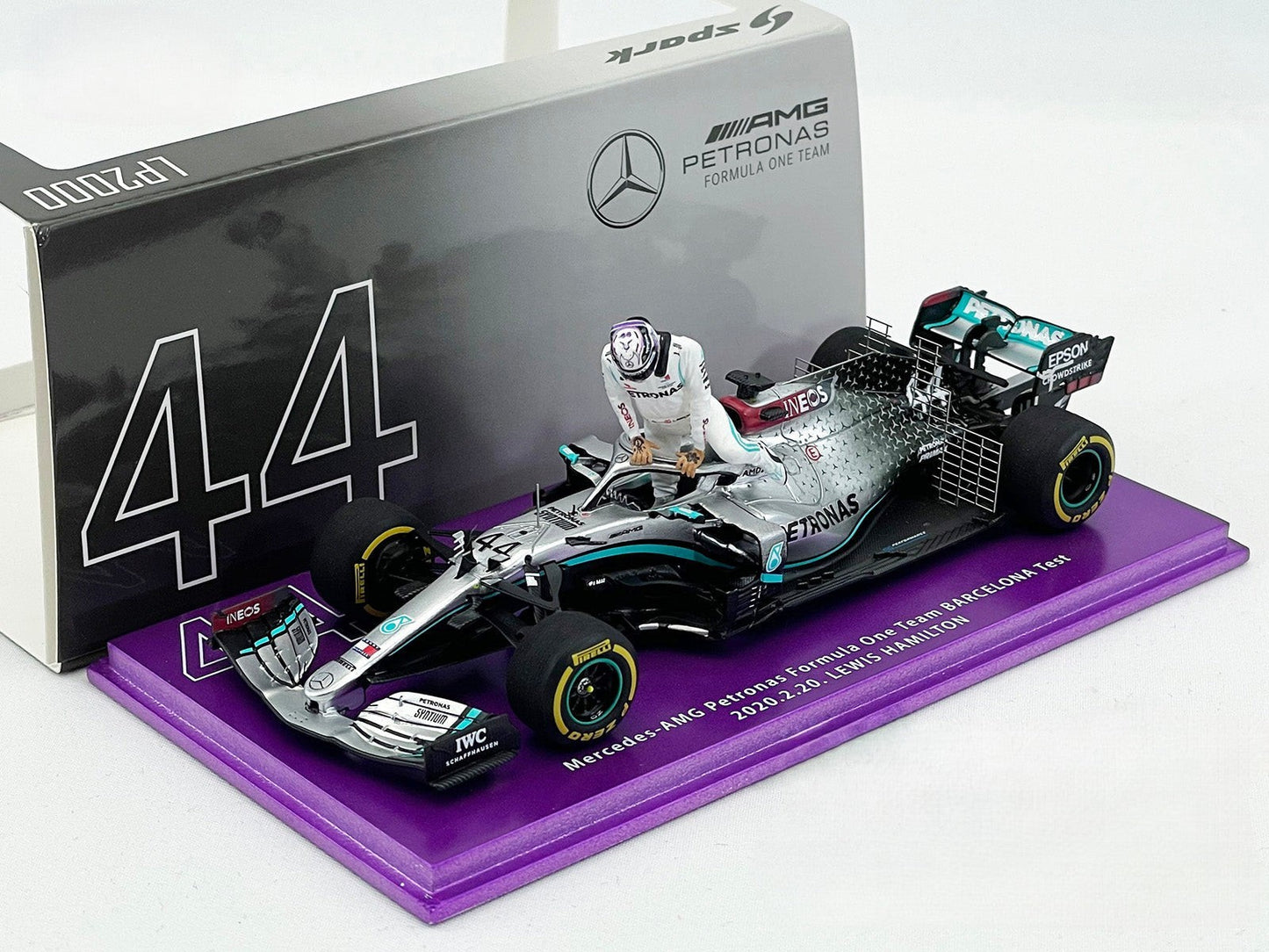 Spark 1/43 Mercedes W11 #44 Lewis Hamilton Barcelona Test 2020 7x Champion