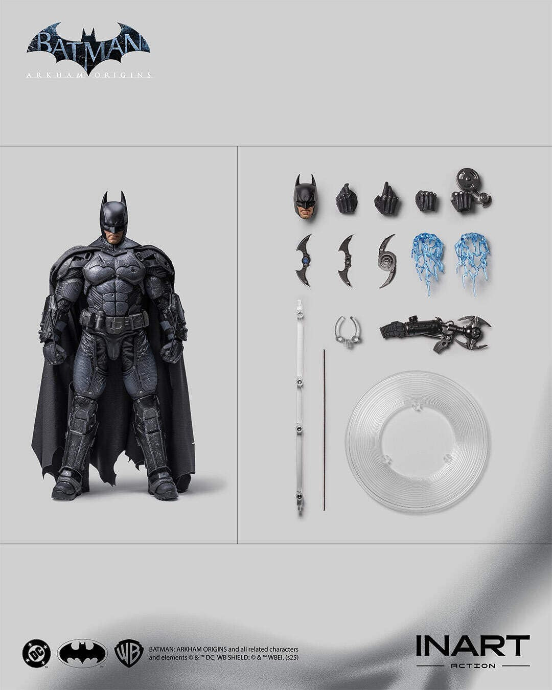 INART Batman Arkham Origins Battle Damaged 1/12 Figure DC Action