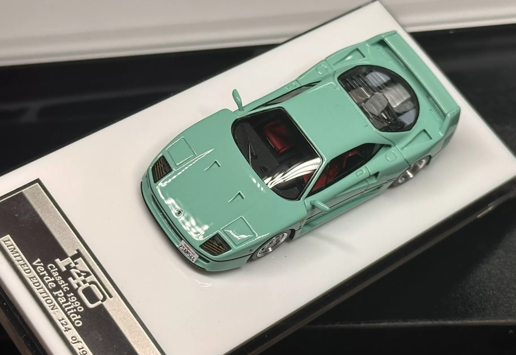 MY64 M64X 1:64 Ferrari F40 1990 Tiffany Green Resin Model