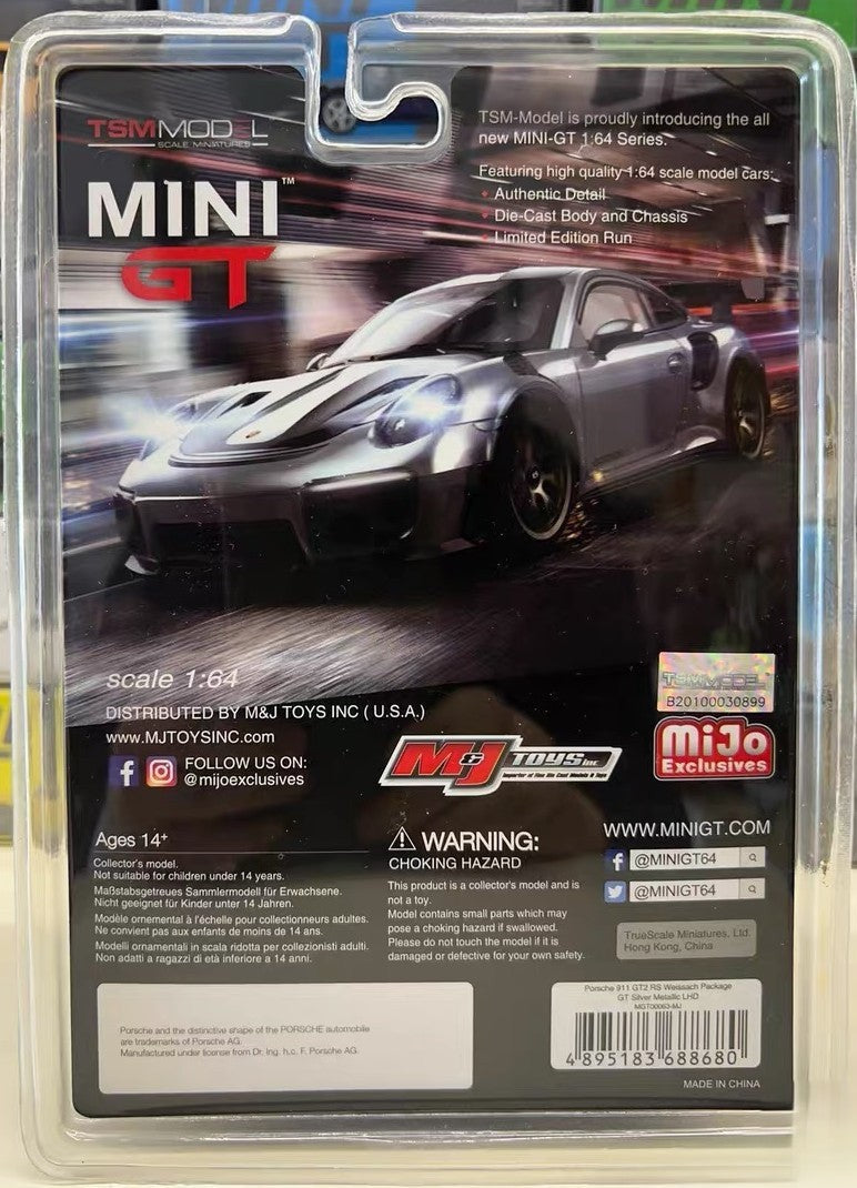 Mini GT Porsche 911 GT2 RS Weissach MiJo USA Exclusive 1/64 Limited