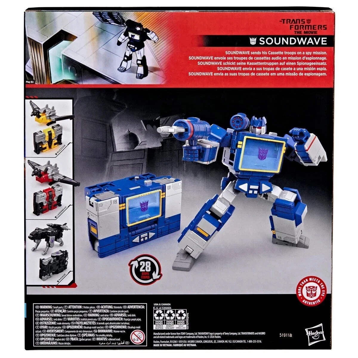 Transformers Studio Series 86 Soundwave Ravage Laserbeak Buzzsaw Hasbro New