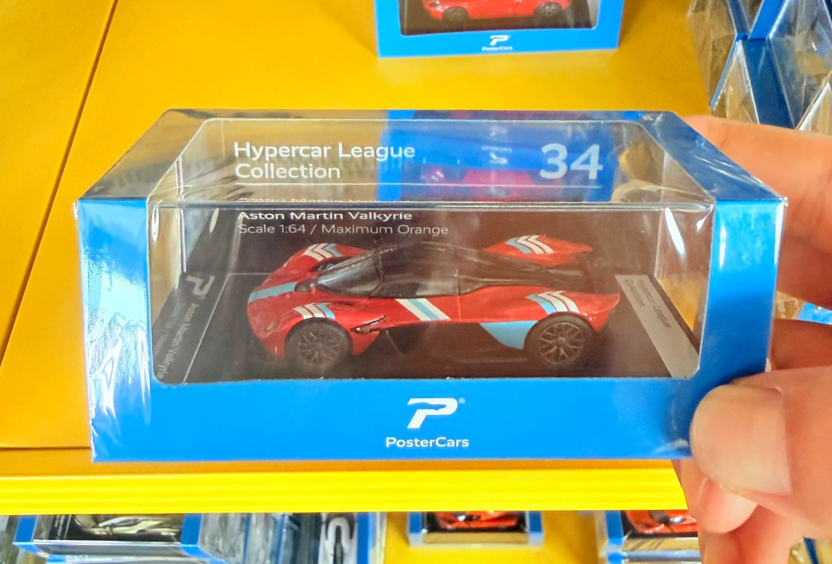 Postercars 1/64 Aston Martin Valkyrie Maximum Orange Hypercar League 34