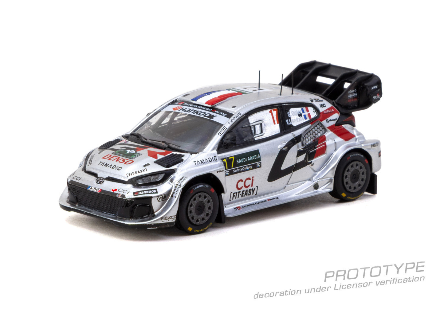 TW 1/64 Toyota GR Yaris WRC Rally1 Hybrid No17 Silver Preorder