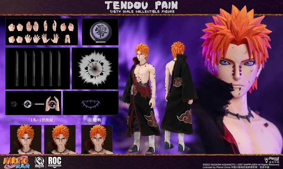 Pre-Order 1/6 Tendo Pain Battle Damage Naruto Figure Anime Collectible ROC