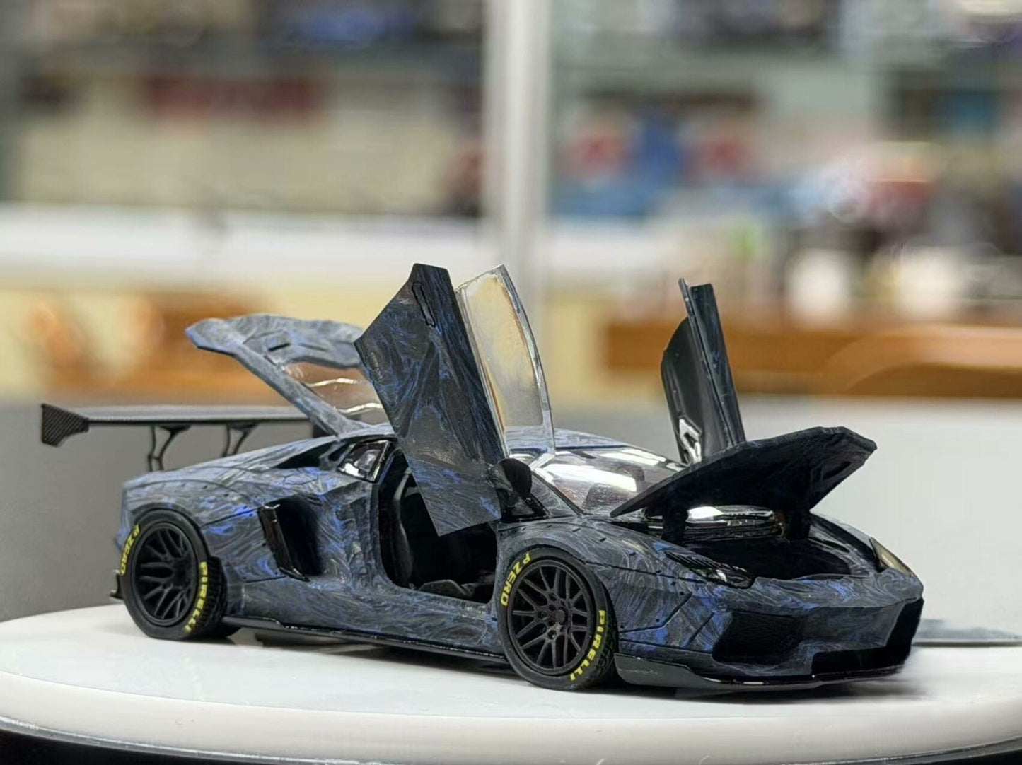 PGM 1/64 LB700 Blue Carbon Limited 520pcs Diecast Model Car