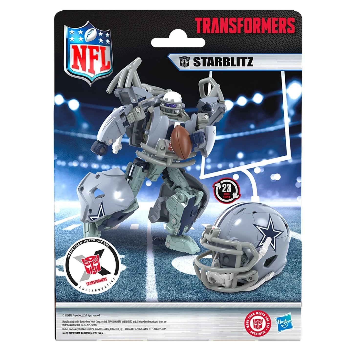 Starblitz Dallas Cowboys Transformers NFL Helmet Robot Hasbro Figure New