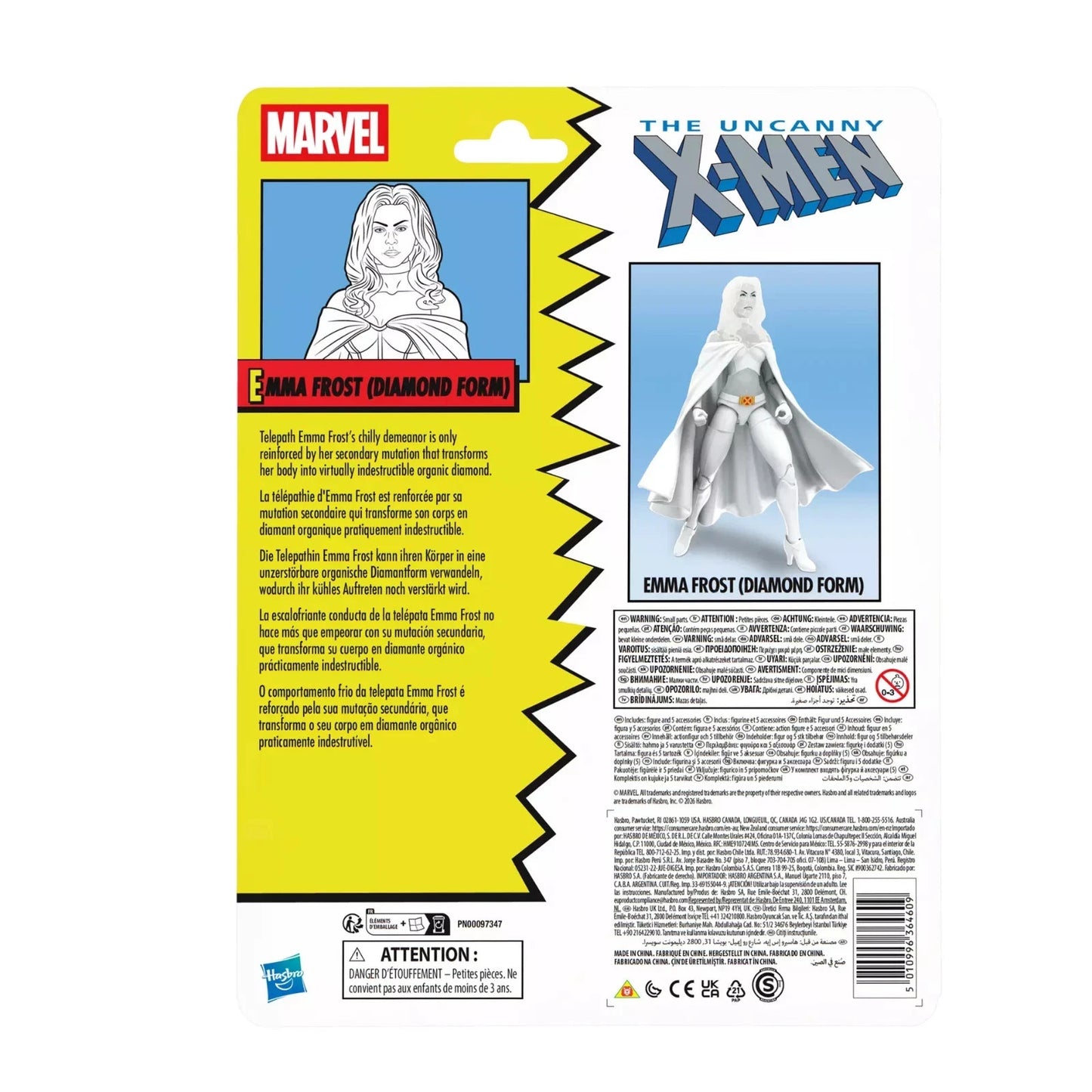 Marvel Legends Emma Frost Diamond Form X-Men Retro Card Hasbro Figure New