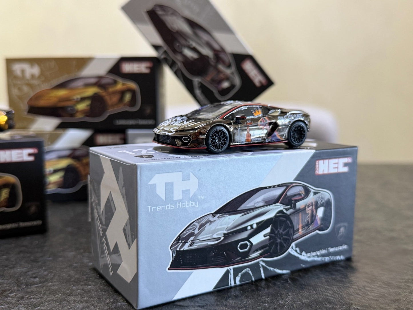 TH 1/64 Lamborghini Temerario Basquiat Art Car HEC Expo Limited