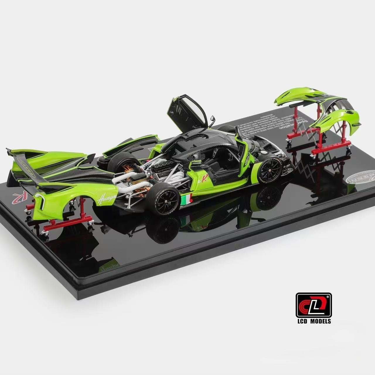 LCD Models 1/43 Pagani Huayra R Green Full Opening Diecast Model Preorder