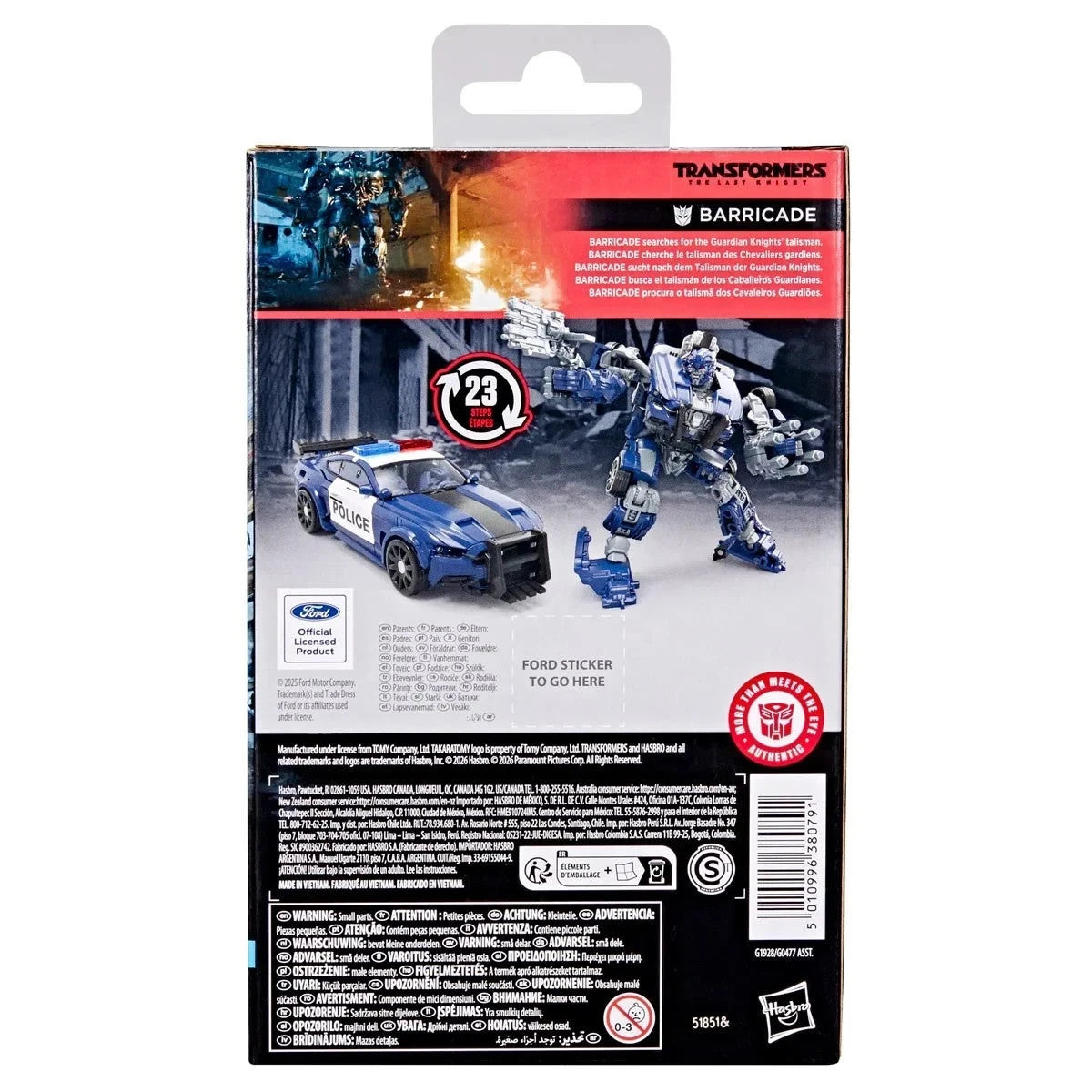 Transformers Studio Series Barricade The Last Knight Hasbro Figure NEW