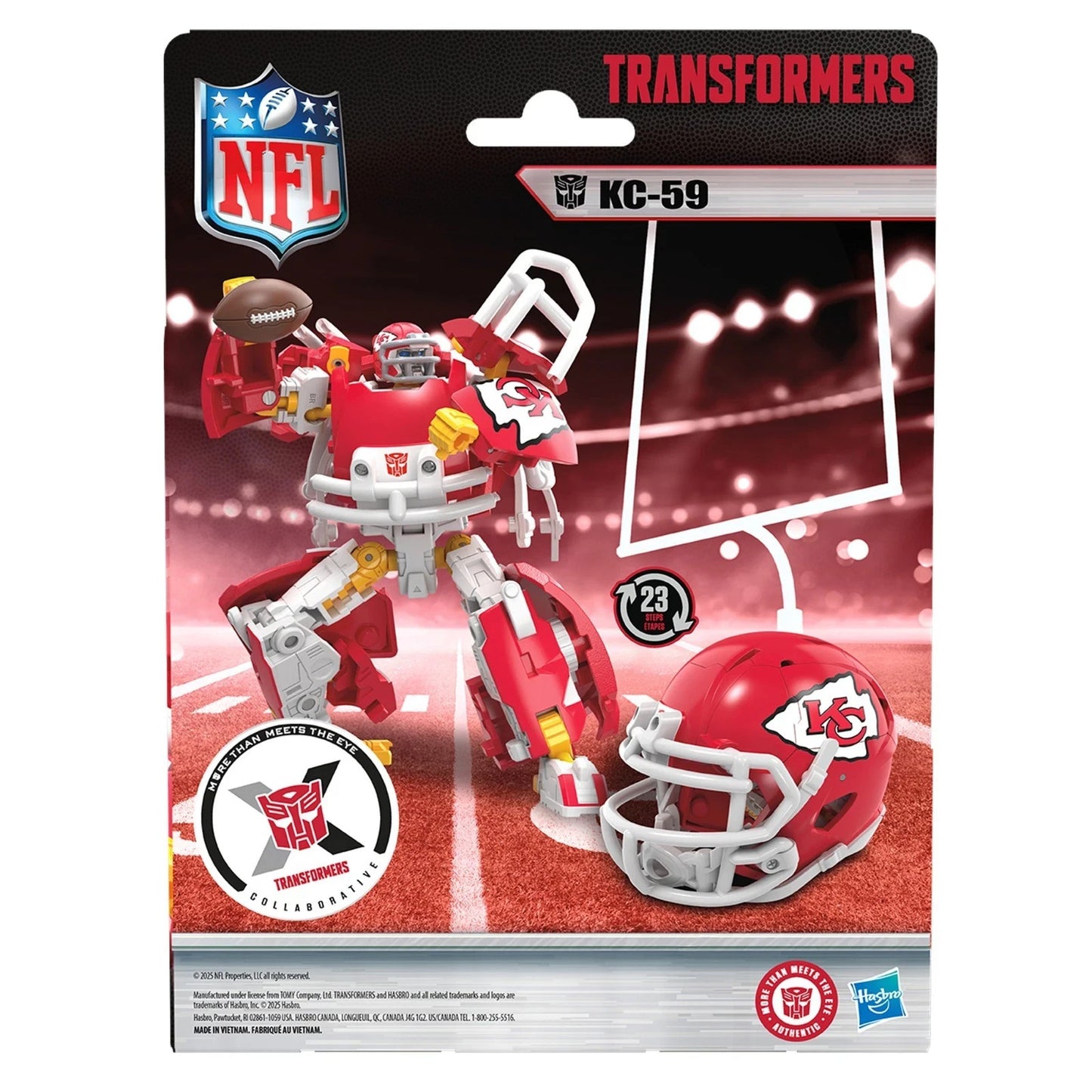 KC-59 Chiefs Transformers NFL Helmet Robot Hasbro Figure 2-in-1 New