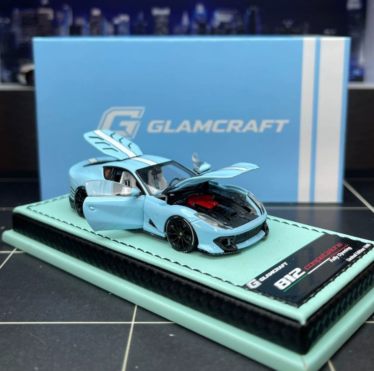 GLAMCRAFT 1/64 Ferrari 812 Competizione Baby Blue Limited