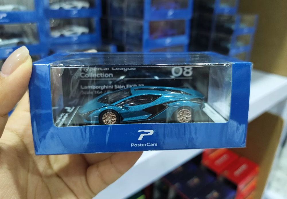 Postercars 1/64 Lamborghini Sian FKP 37 Blue Hypercar League 08