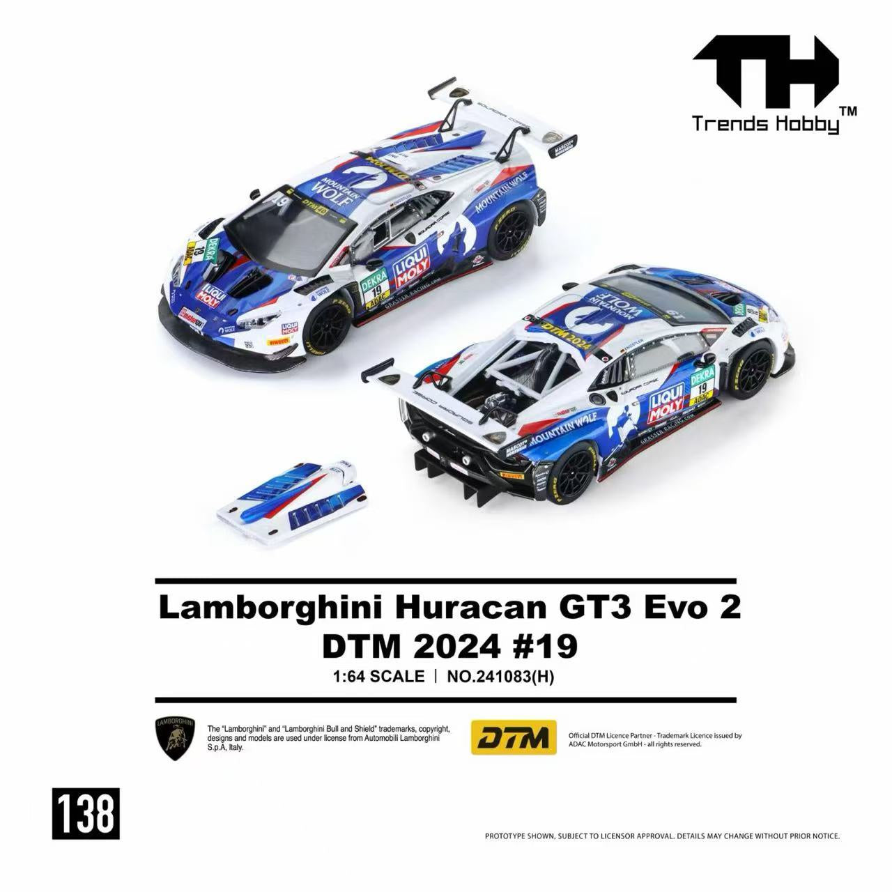 Trends Hobby 1/64 Lamborghini Huracan GT3 Evo 2 DTM 2024 No19 Preorder