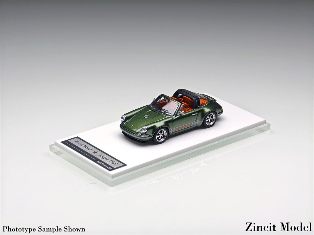 Zincit Model 1/64 Porsche 964 Singer Targa Modena Green Convertible Preorder