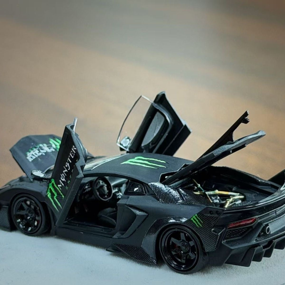 PGM 1/64 Lamborghini LP700 GT EVO Monster Energy Black Diecast Preorder