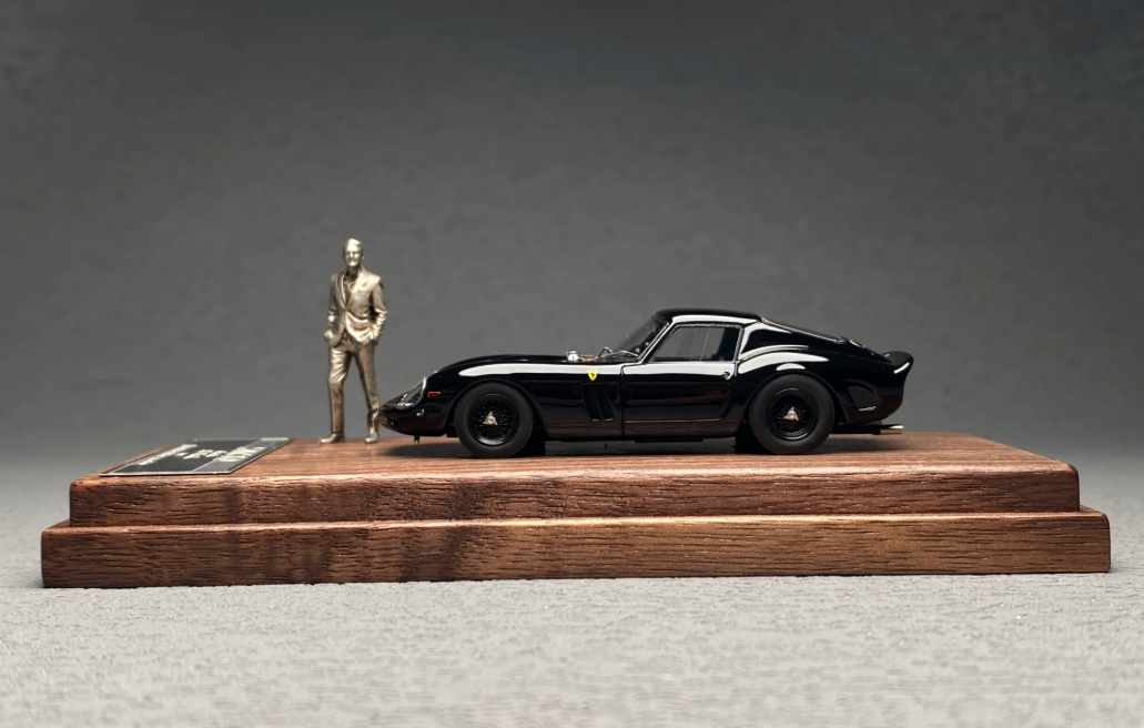 MY64 M64X 1:64 Ferrari 250 GTO Piano Black Resin Model with Wooden Base