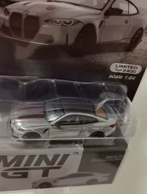 MINI GT 641 BMW M4 CSL Frozen Brooklyn Grey Metallic Chase Blister 1/64
