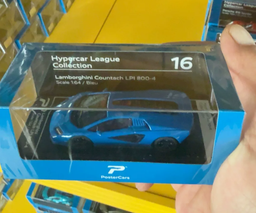 Postercars 1/64 Lamborghini Countach LPI 800-4 Blue Hypercar League 16