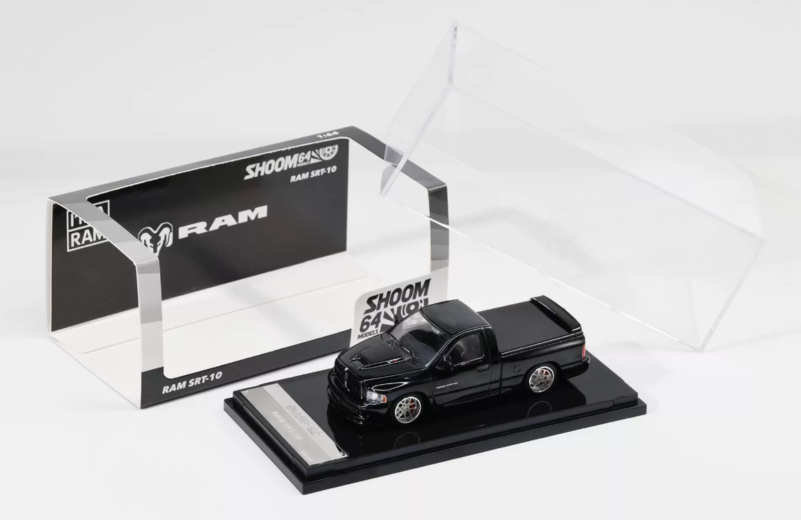GCD Shoom 1:64 Dodge RAM SRT-10 Black Diecast Model Car with Bearing Wheels