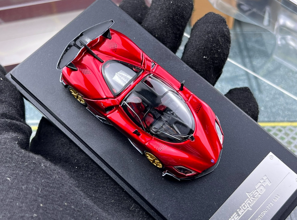 Fine Works 1/64 SSC Tuatara Metallic Red Gold Wheels