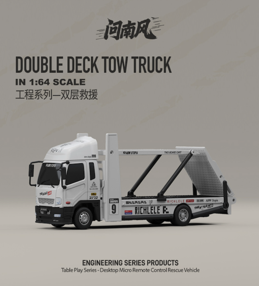HCFC Wennanfeng 1:64 Double Deck Tow Truck RC Drift Car
