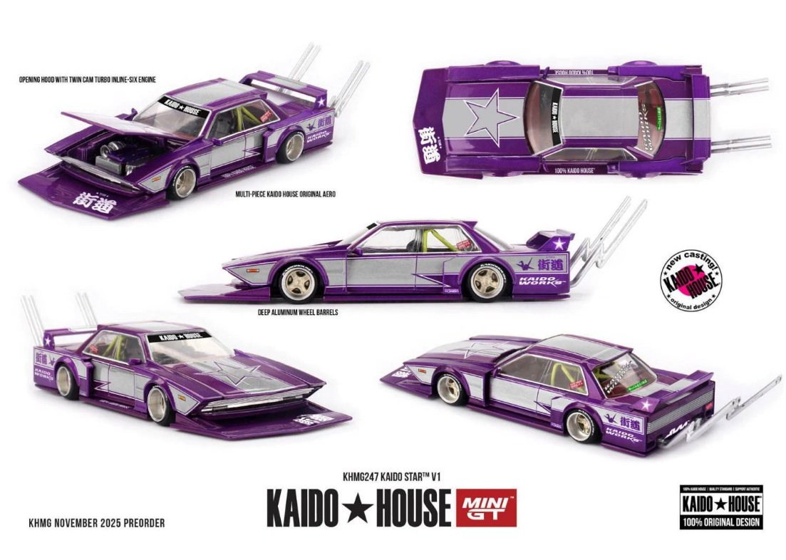 Kaido House Mini GT 1/64 KAIDO STAR V1 Purple Silver Preorder
