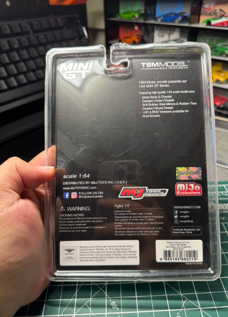 MINI GT 199 Bentley Continental GT3 2019 Spa 24H Chase Blister 1/64