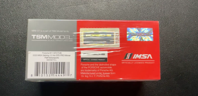 MINI GT 770 Porsche 911 GT3 R Red Plaid 2023 IMSA Winner Boxed 1/64
