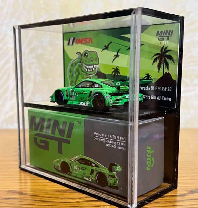 MINI GT Porsche 911 GT3 R 80 2023 IMSA Green Dino Museum 1/64