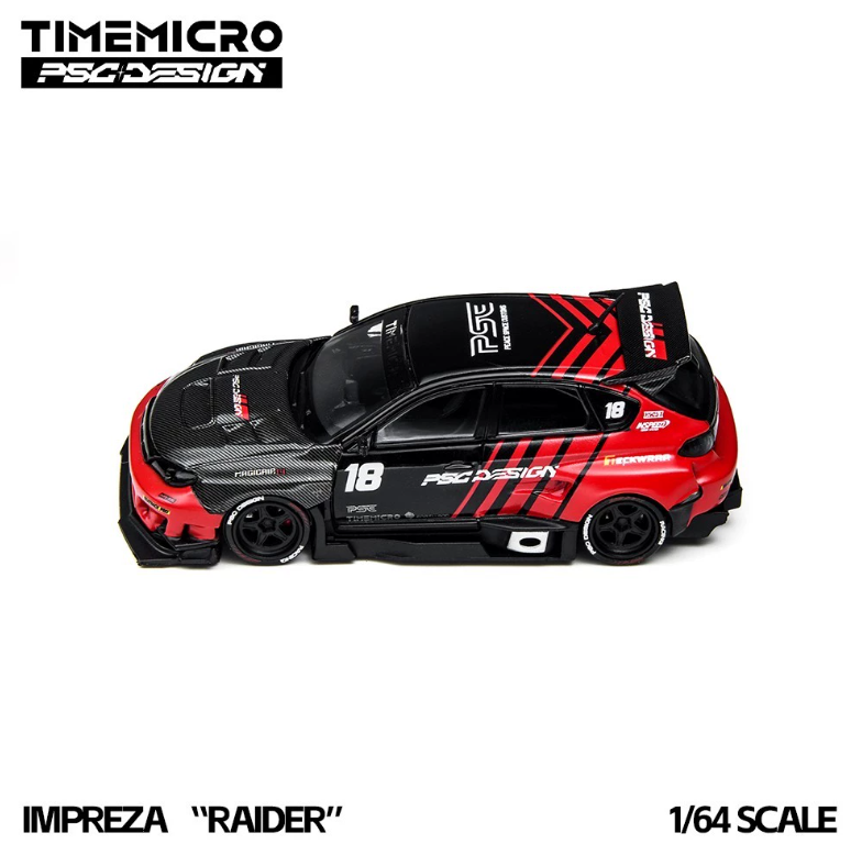 TimeMicro PSC Design 1/64 Subaru Impreza Raider Red Black TM648306 Preorder