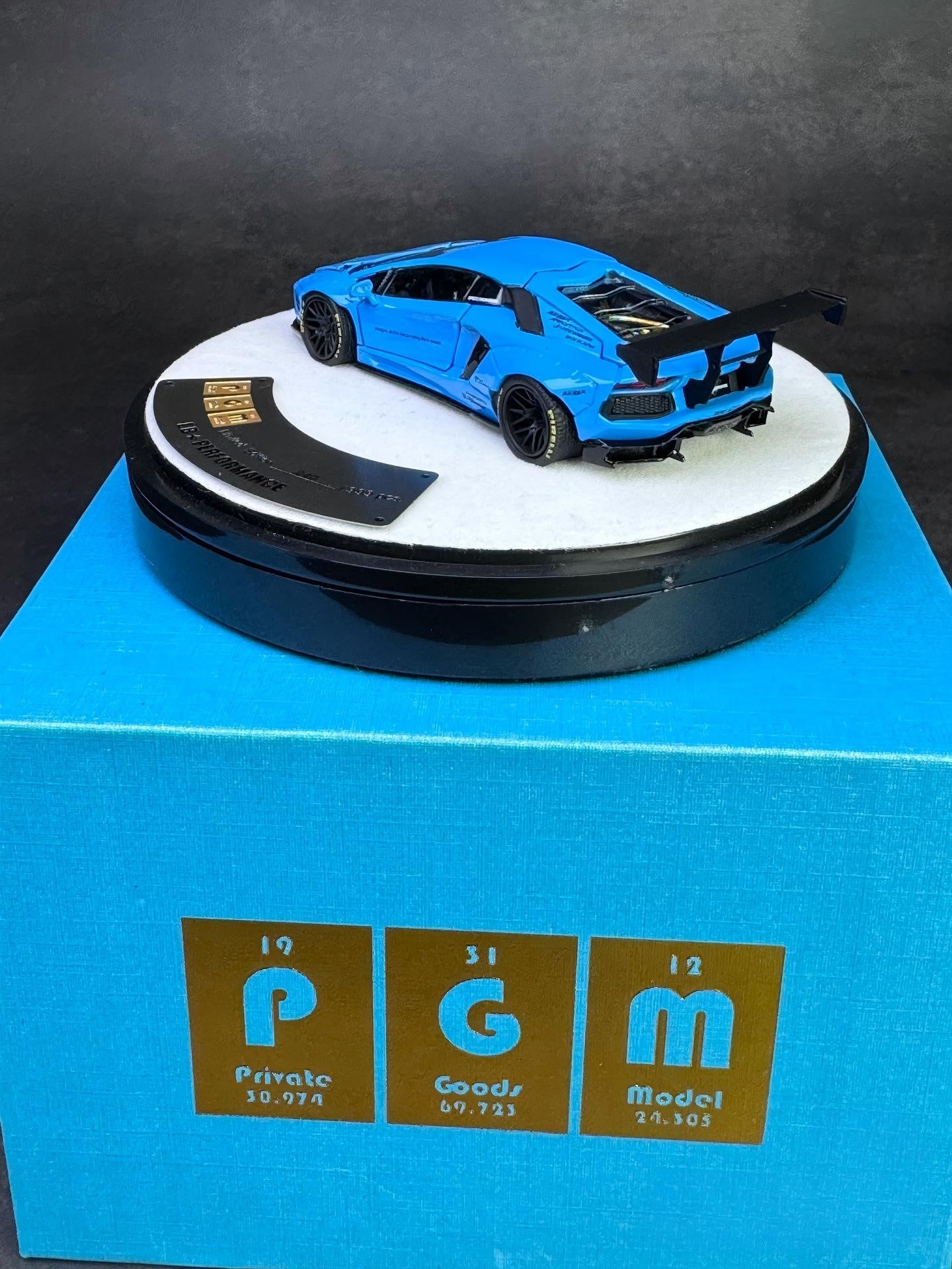 PGM 1:18 Lamborghini LP700 Liberty Walk Wide Body BB Blue Deluxe Model