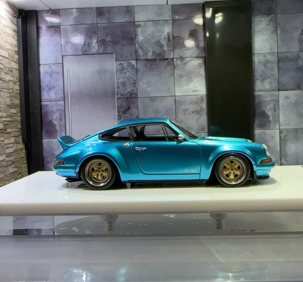MY64 1:64 Porsche 911 Kaege Retro Electroplated Blue Ducktail Limited Edition