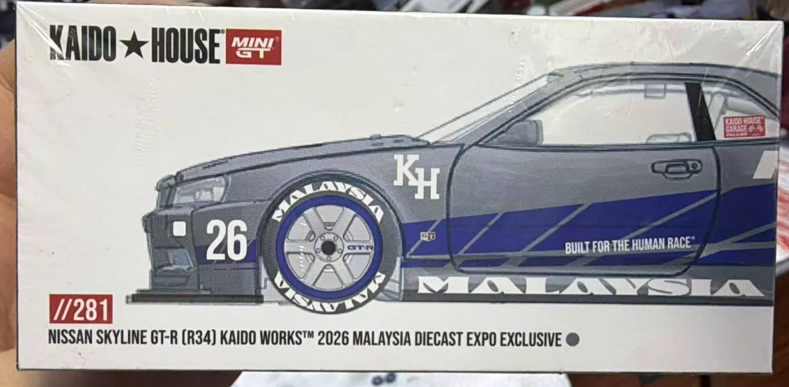 MINI GT 1/64 Nissan Skyline R34 Kaido House Silver Blue MDX 2026 Exclusive