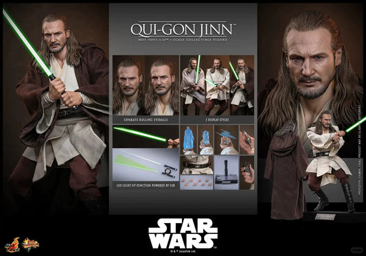Hot Toys Star Wars Qui-Gon Jinn Rooted Hair 1/6 Figure Preorder 2028