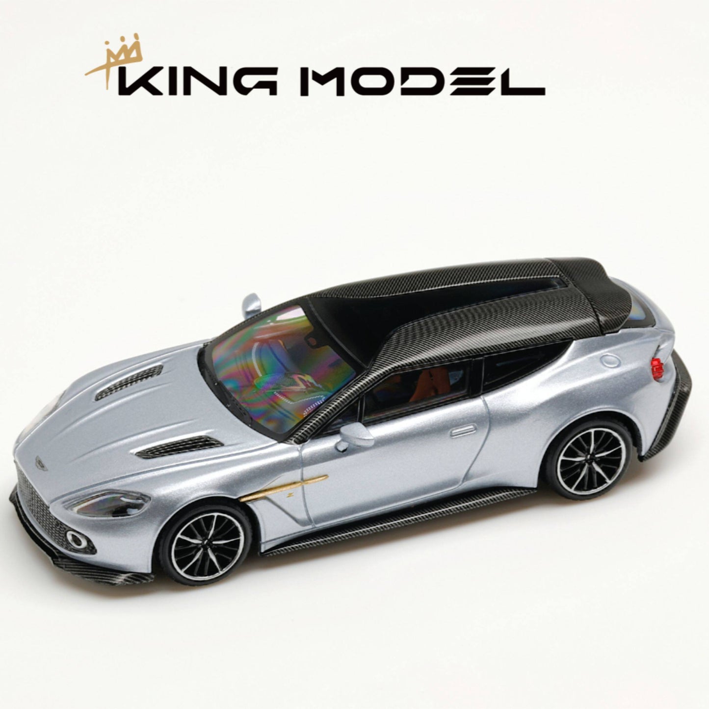 King Model Aston Martin Vanquish Zagato Shooting Brake Silver 1/64 Car