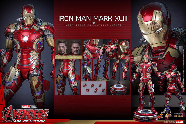 Hot Toys Iron Man Mark XLIII 2.0 Avengers Age of Ultron 1/6 Figure 2027
