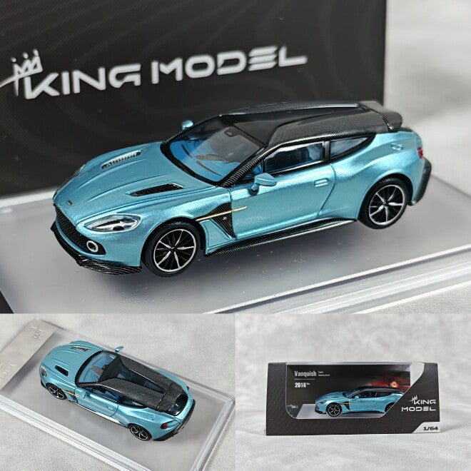 King Model Aston Martin Vanquish Zagato Shooting Brake Blue 1/64 Model Car