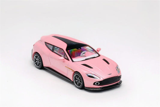 King Model Aston Martin Vanquish Zagato Shooting Brake Pink 1/64 Model Car
