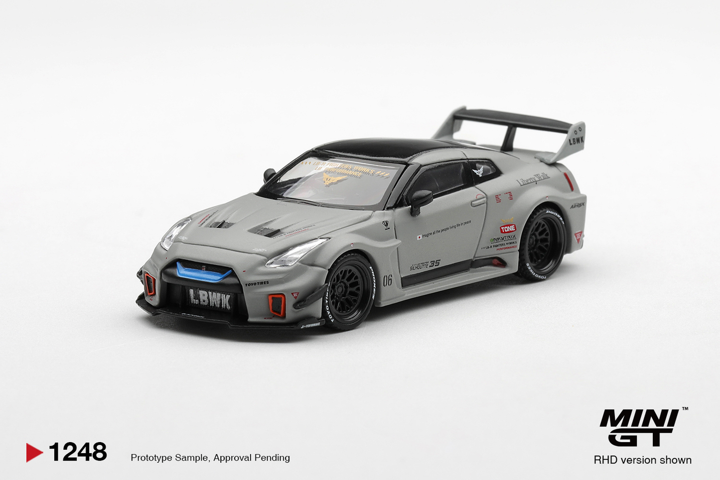 Mini GT 1/64 Nissan LB GT35GT-RR LBWK Grey RHD Diecast Model Car