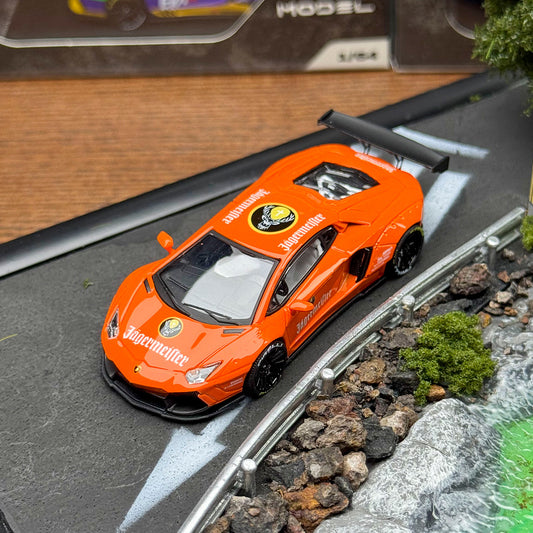 King Model Lamborghini Aventador LP700 Jagermeister 1/64 Diecast Model Car