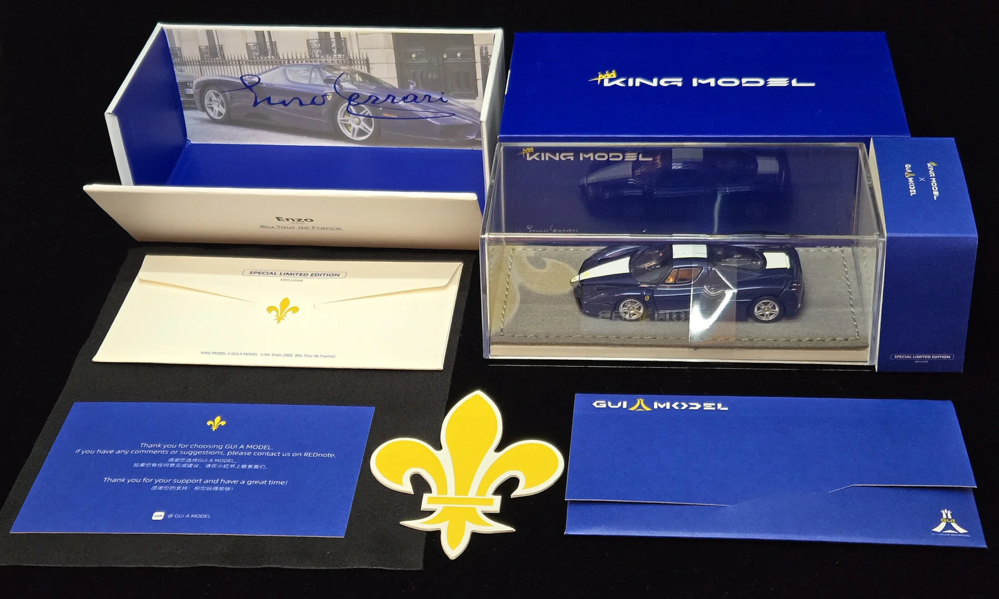 King Model Ferrari Enzo Tour de France Blue 1/64 Limited Diecast Model