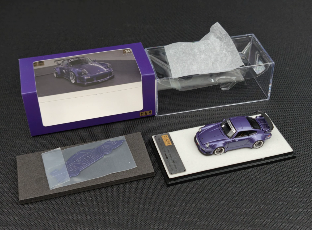 PGM 1/64 Porsche 930 RWB Violet Purple Diecast Full Open