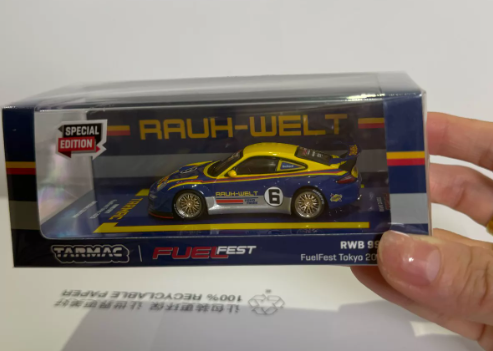 Tarmac Works 1:64 Porsche RWB 997 FuelFest Tokyo 2023 Special Blue/Yellow