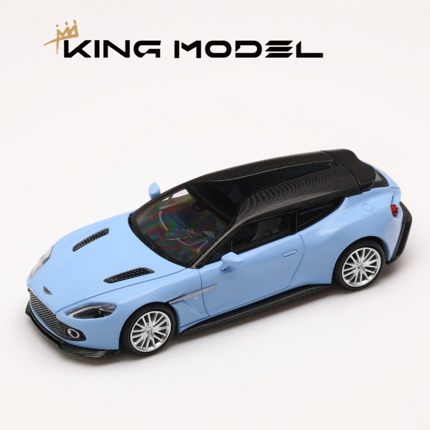 King Model Aston Martin Vanquish Zagato Shooting Brake Blue 1/64 Model Car