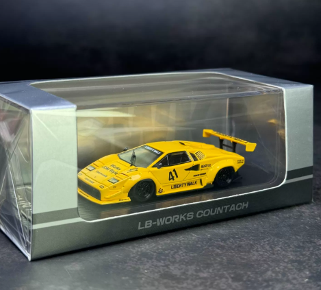 TopArt 1/64 LB-WORKS Lamborghini Countach LP500 Yellow