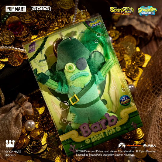 POP MART GONG SpongeBob Barb Ghost Fish Action Plush