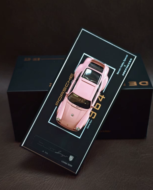 DEEPMAKER 1:64 Porsche 964 Singer DLS Pink Turkey Limited Resin Model
