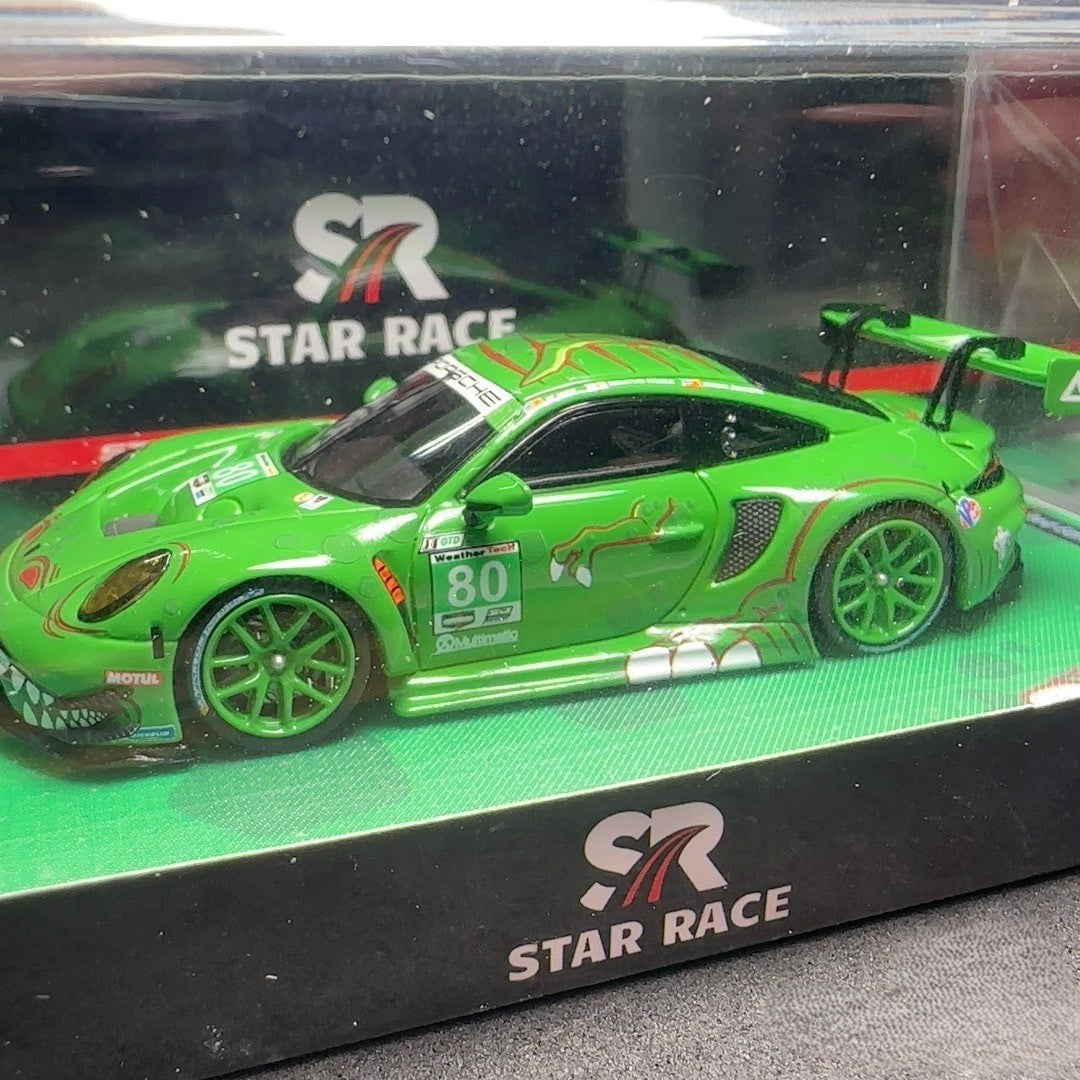 Star Race 1/64 Porsche 911 GT3 R #80 AO Green Dino Diecast Model