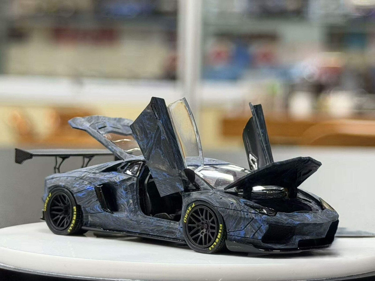 PGM 1/64 LB700 Blue Carbon Limited 520pcs Diecast Model Car